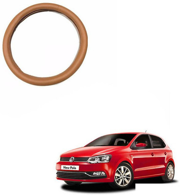 RKPSP Hand Stiched Steering Cover For Universal For Car Polo GT(Tan, Leatherite)