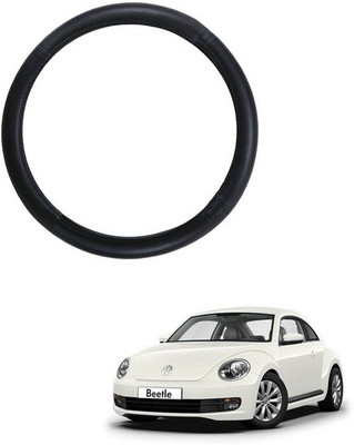 RKPSP Hand Stiched Steering Cover For Universal For Car Beetle(Black, Leatherite)