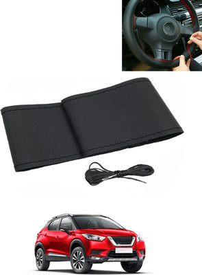 AYW Hand Stiched Steering Cover For Nissan Universal For Car(Black, Leatherite)