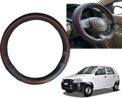 PEEPS STORE Steering Cover For Maruti Alto(Black, Red, Leatherite)