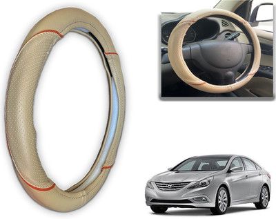 PEEPS STORE Steering Cover For Hyundai Sonata(Black, Red, Leatherite)