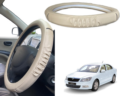 PEEPS STORE Steering Cover For Skoda Laura(Black, Red, Leatherite)