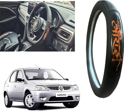 OOLTAH PAHIYA Hand Stiched Steering Cover For Mahindra Logan(Black, Leatherite)