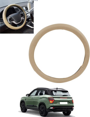 monolive Hand Stiched Steering Cover For Hyundai Creta(Beige, Leatherite)