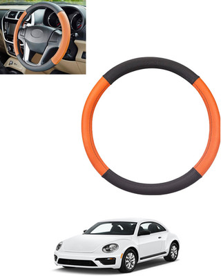 monolive Steering Cover For Volkswagen Beetle(Tan, Black, Leatherite)