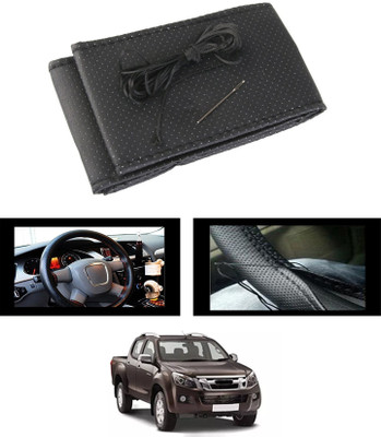 MSNP Hand Stiched Steering Cover For Renault Duster(Black, Leatherite)