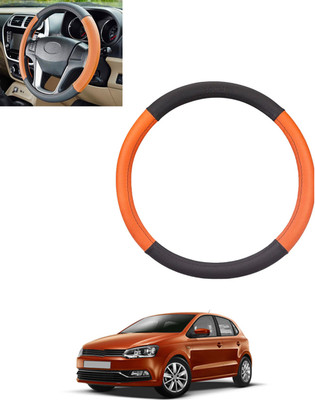 monolive Steering Cover For Volkswagen Polo(Tan, Black, Leatherite)