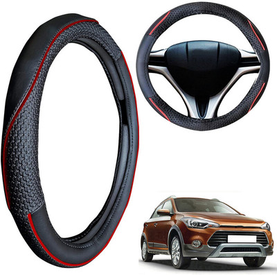 PEEPS STORE Steering Cover For Hyundai i20(Black, Leatherite)