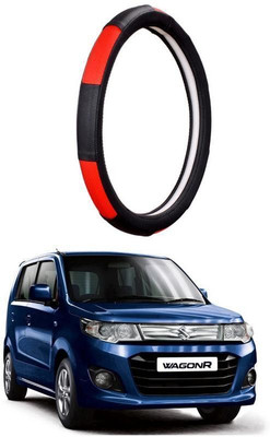 AUTO PEARL Steering Cover For Maruti WagonR(Gold Blaze Black and Red, Leatherite)