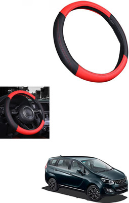 MATIES Steering Cover For Mahindra Universal For Car(Red/Black, Leather)