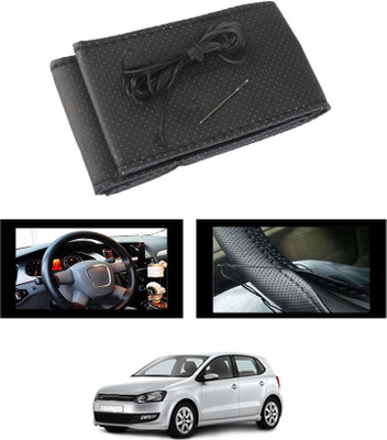 monolive Hand Stiched Steering Cover For Volkswagen Polo(Black, Leatherite)