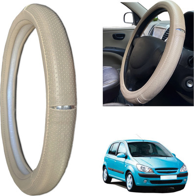PEEPS STORE Steering Cover For Hyundai Getz(beige, Leatherite)
