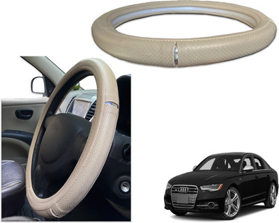 PEEPS STORE Steering Cover For Audi S6(Black, Red, Leatherite)
