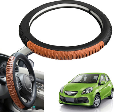 PEEPS STORE Steering Cover For Honda Brio(Black, Leatherite)
