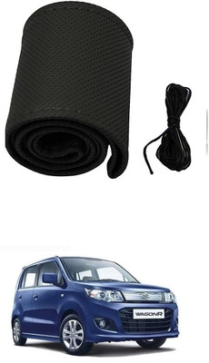 ARNEJA Hand Stiched Steering Cover For Maruti WagonR Stingray(Black, Leather)