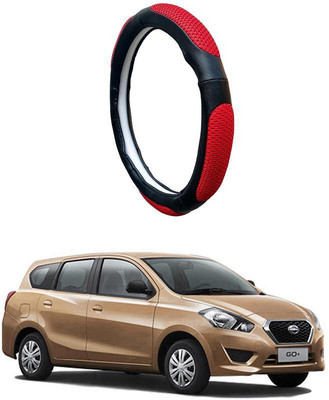 AUTO PEARL Steering Cover For Datsun Go(Black Red, Leatherite)