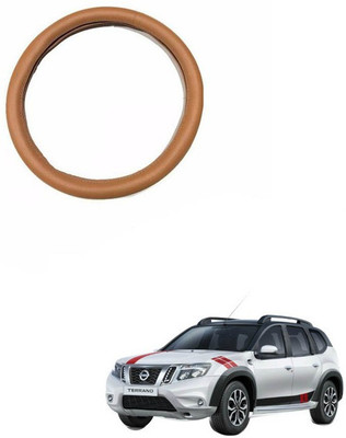 RKPSP Hand Stiched Steering Cover For Universal For Car Terrano(Tan, Leatherite)