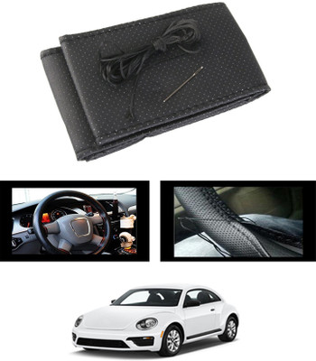 monolive Hand Stiched Steering Cover For Volkswagen Beetle(Black, Leatherite)