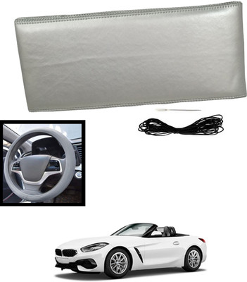 MATIES Hand Stiched Steering Cover For BMW Z4(Silver, Leatherite)