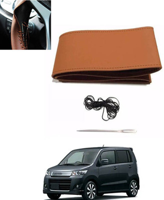 monolive Hand Stiched Steering Cover For Universal For Car WagonR Stingray(Tan, Leatherite)