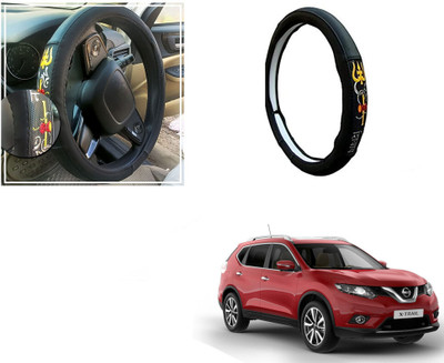 Automotive Prist Steering Cover For Nissan X-Trail(Black, Leatherite)