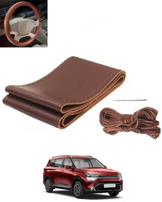 RKPSP Hand Stiched Steering Cover For Renault Universal For Car(Brown, Leatherite)