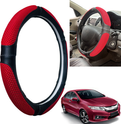 PEEPS STORE Steering Cover For Honda New City(Black, Leatherite)