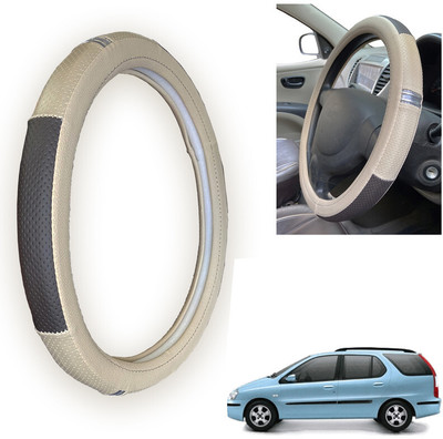 PEEPS STORE Steering Cover For Tata Indigo Marina(Black, Leatherite)