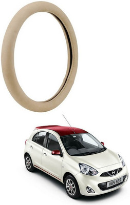RKPSP Hand Stiched Steering Cover For Universal For Car Micra(Beige, Leatherite)
