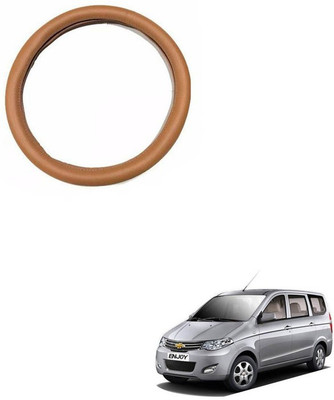 RKPSP Hand Stiched Steering Cover For Universal For Car Enjoy(Tan, Leatherite)