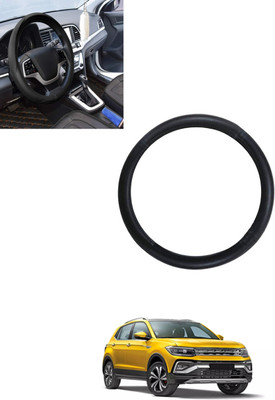 ABJD Steering Cover For Volkswagen Universal For Car(Black, Leatherite)