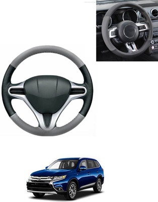 AYW Steering Cover For Universal For Car Outlander(Grey/Black, Leatherite)