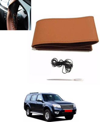 MATIES Hand Stiched Steering Cover For Hyundai Elite i20(Tan, Leatherite)