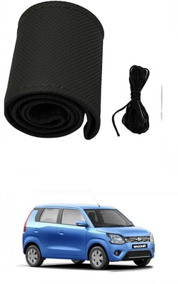 arneja trading company Hand Stiched Steering Cover For Maruti WagonR(Black, Leather)
