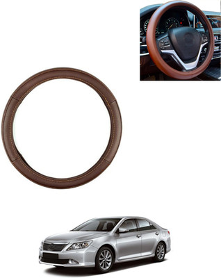 AYW Steering Cover For Toyota Camry(Brown, Leatherite)