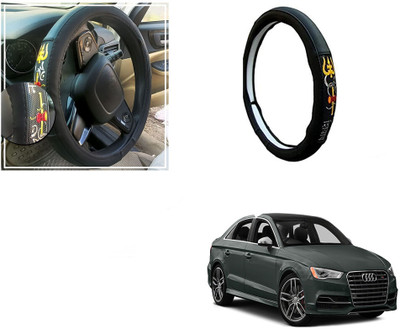 Automotive Prist Steering Cover For Audi S3(Black, Leatherite)
