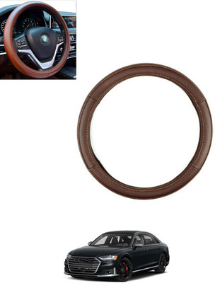 MSNP Steering Cover For Audi S8(Brown, Leatherite)