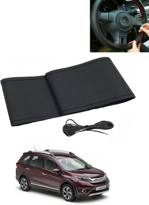 AYW Hand Stiched Steering Cover For Honda Universal For Car(Black, Leatherite)