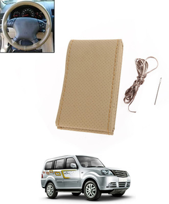 monolive Hand Stiched Steering Cover For Tata Sumo Grande(Beige, Leatherite)