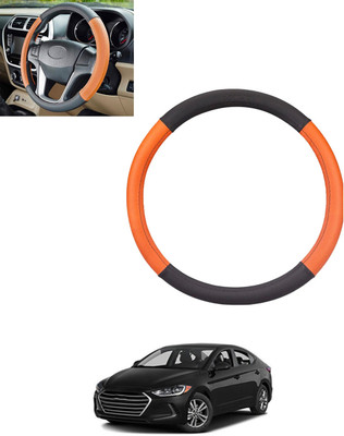 monolive Steering Cover For Hyundai Elantra(Tan, Black, Leatherite)