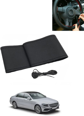 MATIES Hand Stiched Steering Cover For Mercedes Benz E200(Black, Leatherite)