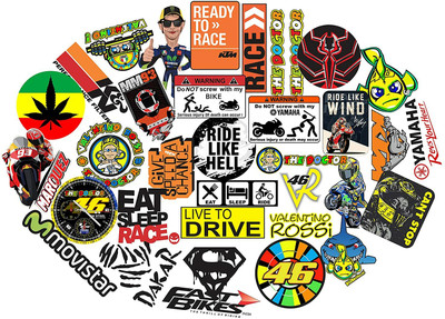 GraphixDesign Sticker 30 Pack Random Sticker for Skateboard Helmet Laptop PVC Reusable Laptop Skin Compatible for 15 inch(Theme: Automobiles)