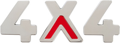 Uniqon Emblem for Car(Silver, Red)