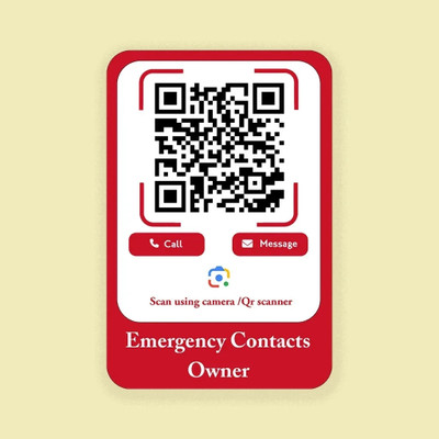 Emergency contact owner QR Emblem for Car(Red)