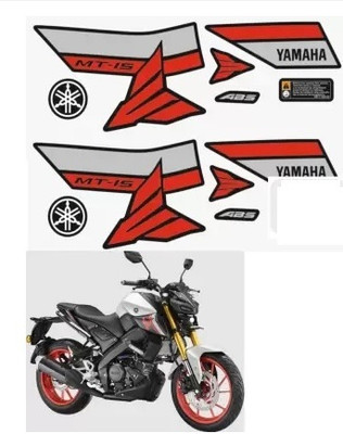 DECAL ARTISTRY Sticker & Decal for Bike(Red, Grey)