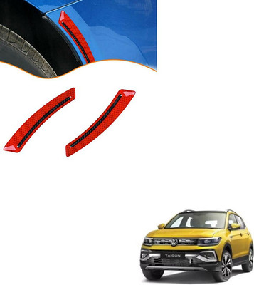 SEMAPHORE 2pc Car Wheel Eyebrow Fender Sticker(Red) For Volkswagen Polo 3.5 mm x 18.5 m Red Reflective Tape(Pack of 2)