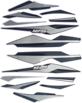 SunStick Sticker & Decal for Bike(Black, Silver)