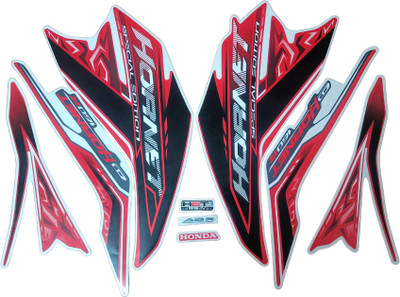 RideStick Sticker & Decal for Bike(Red, Black)
