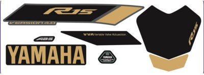 Voiture Sticker & Decal for Bike(Black, Gold)