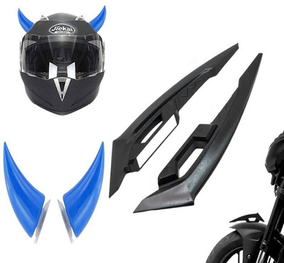 acube mart Helmet Mohawk for Bike(Black, Blue)